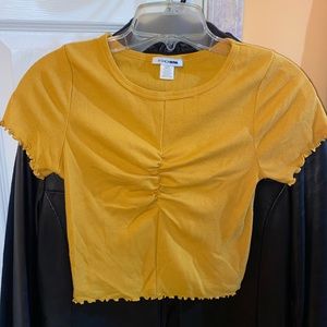 Mustard Yellow Scrunched Top